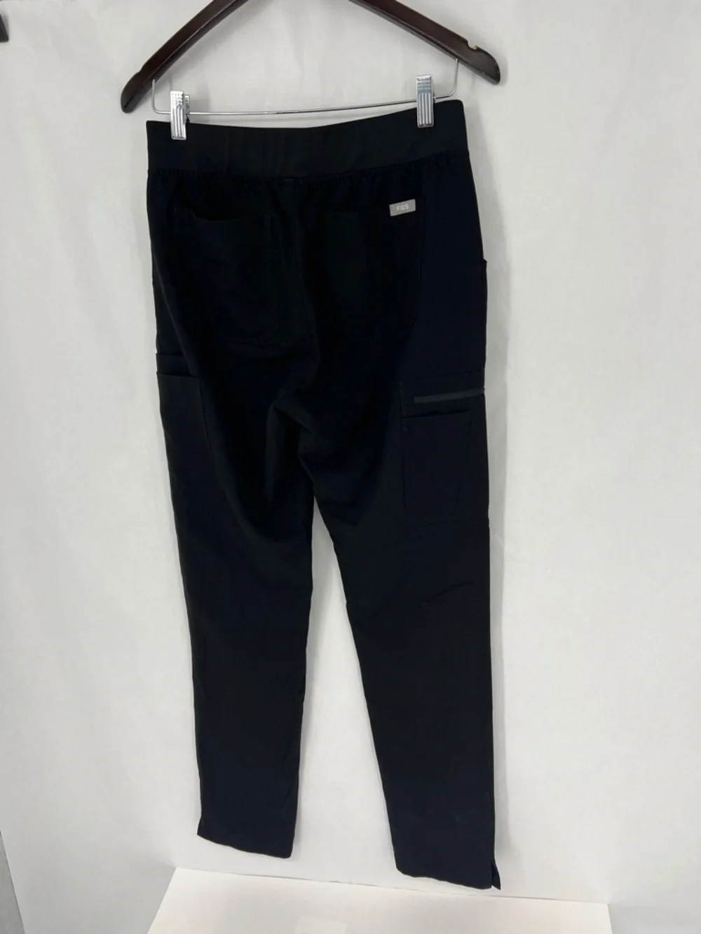 Figs Black Jogger Pants with Light Gray Drawstring